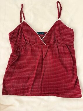 Red Brandy v neck top